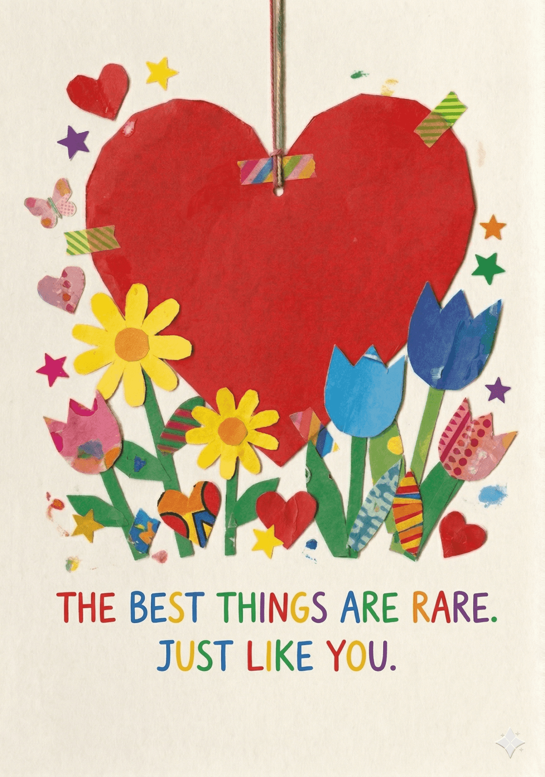Good things are rare - that's why there is only one of you. With flower collage for Mother's Day
