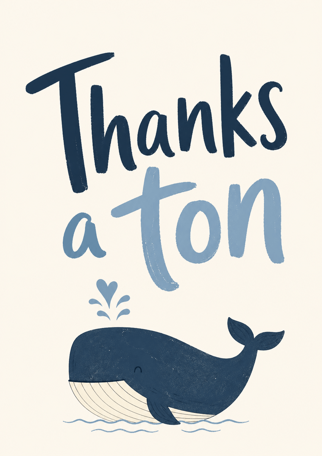 Postkarten-Vorlage: Thanks a Ton – herzliches Dankeschön