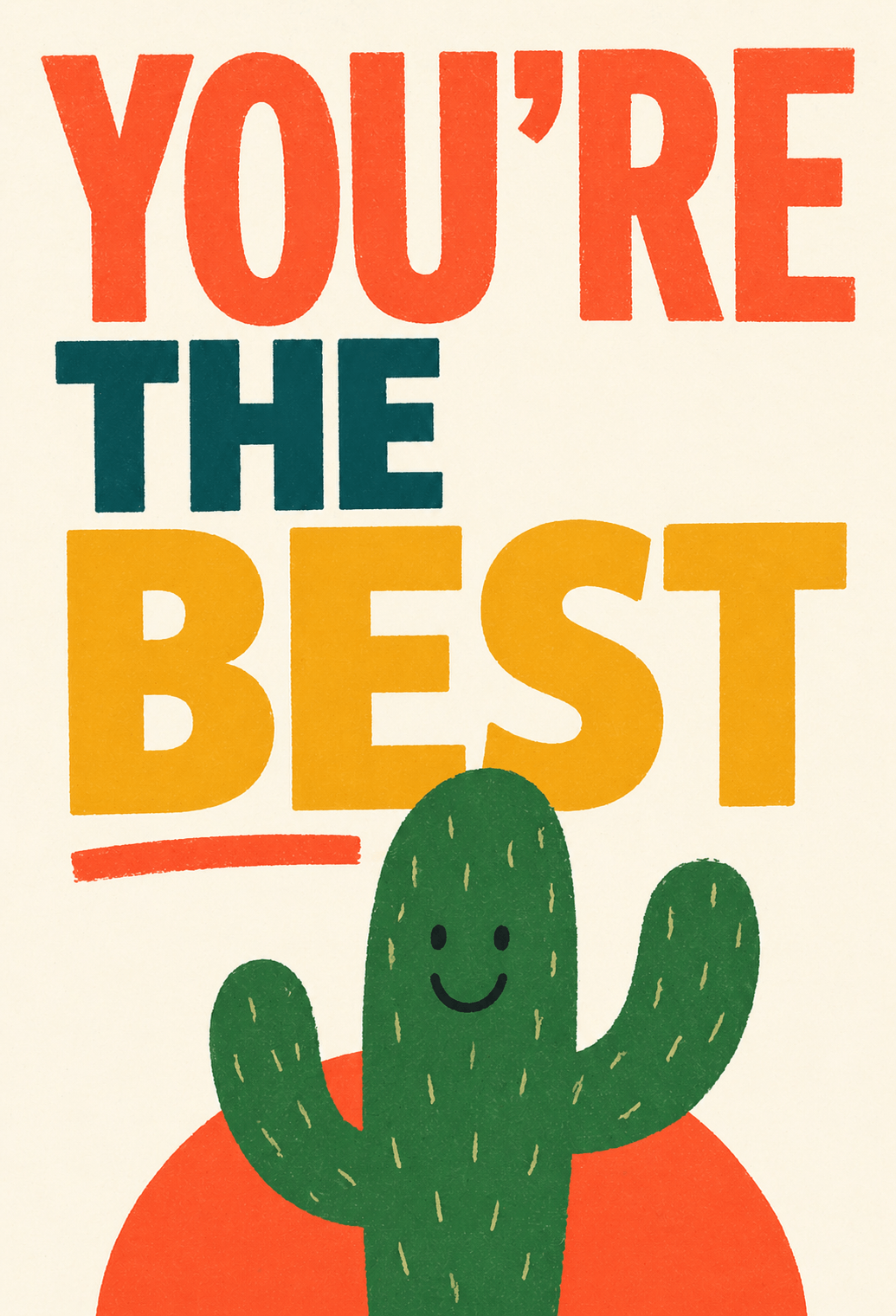 Postkarten-Vorlage: The Best – Dankeschön für besondere Menschen