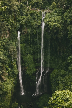 Carte postale de la cascade de Sekumpul, Bali, Indonésie