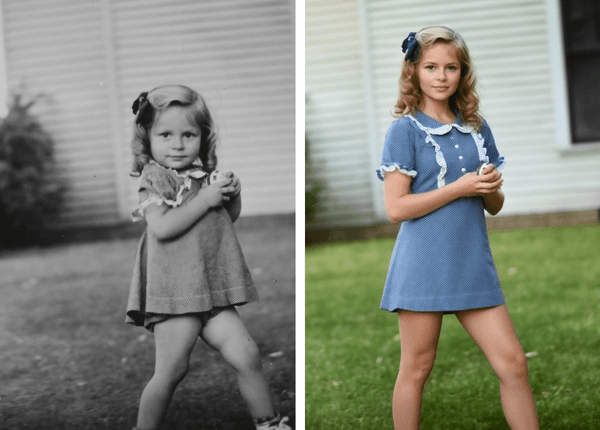 Fotocollage mit Kinderbildern