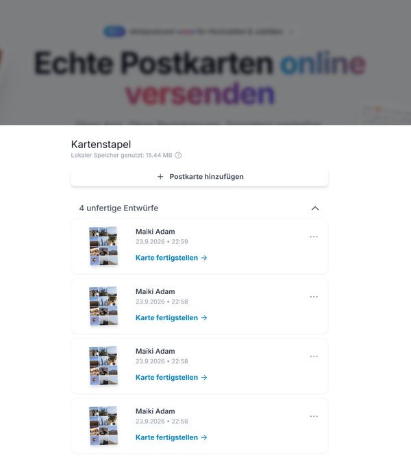 Slickpostcard Editor: Weihnachtskarte duplizieren und an mehrere Empfänger versenden