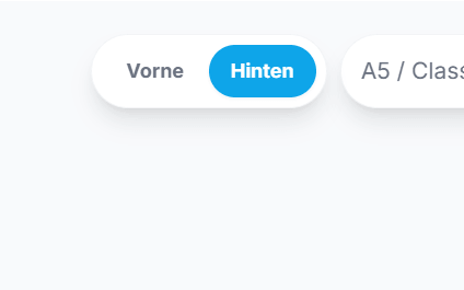 Screenshot: Wechsel auf die Postkarten-Rückseite