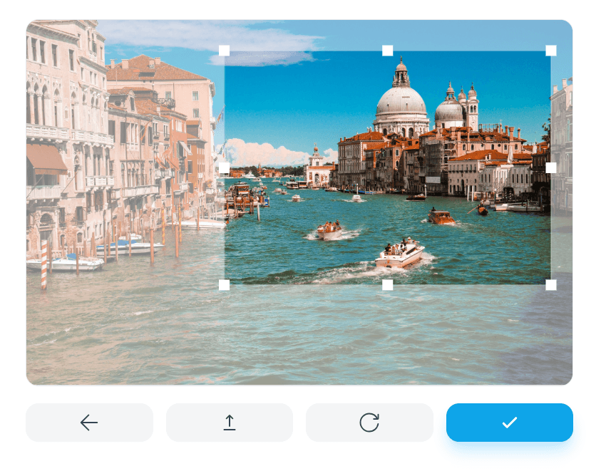 Screenshot: Bildausschnitt anpassen im Editor