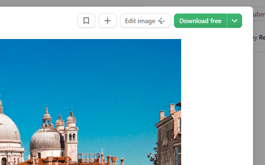 Screenshot vom Download-Button auf Unsplash