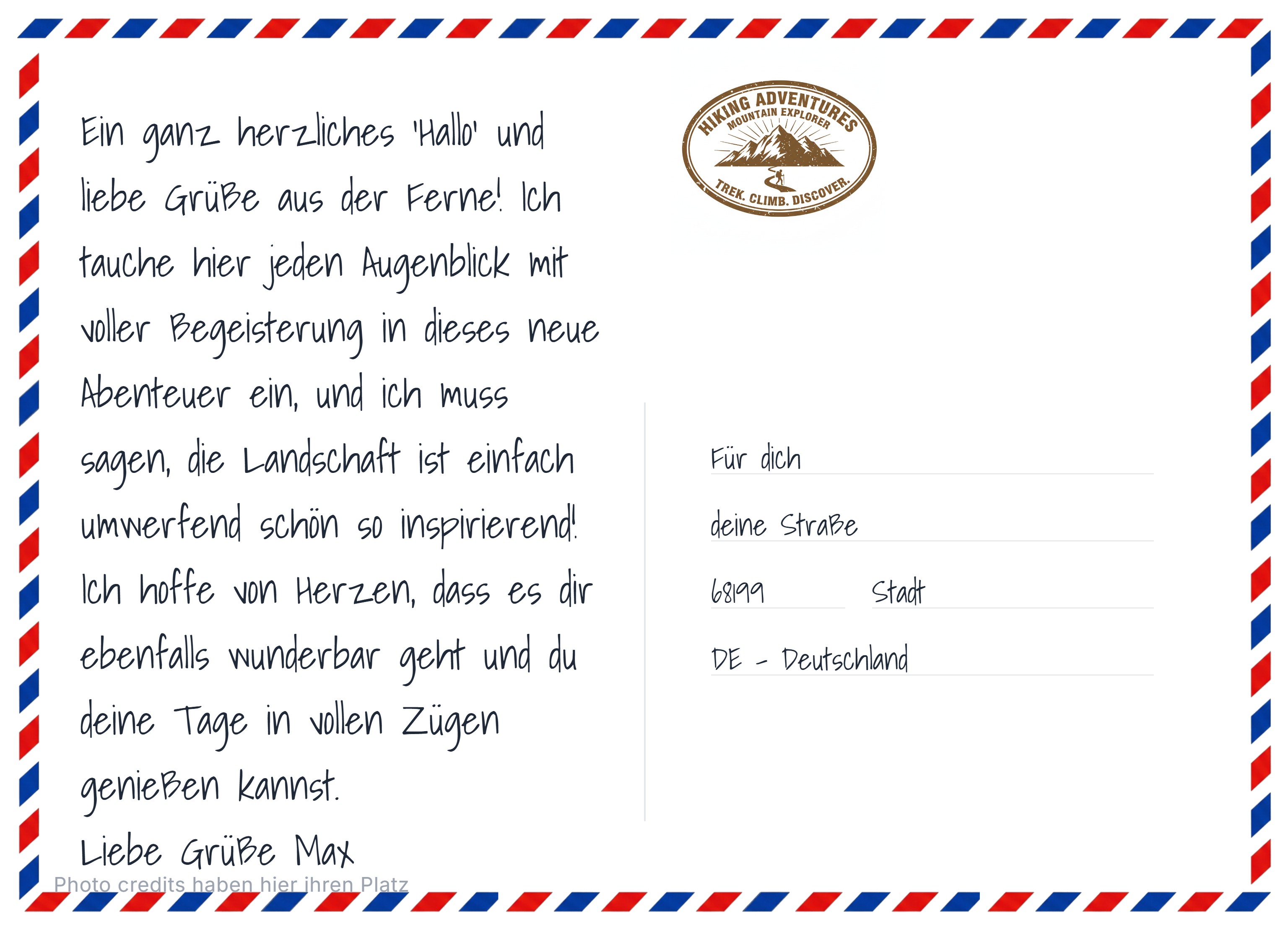 Luftpost Design Rückseite