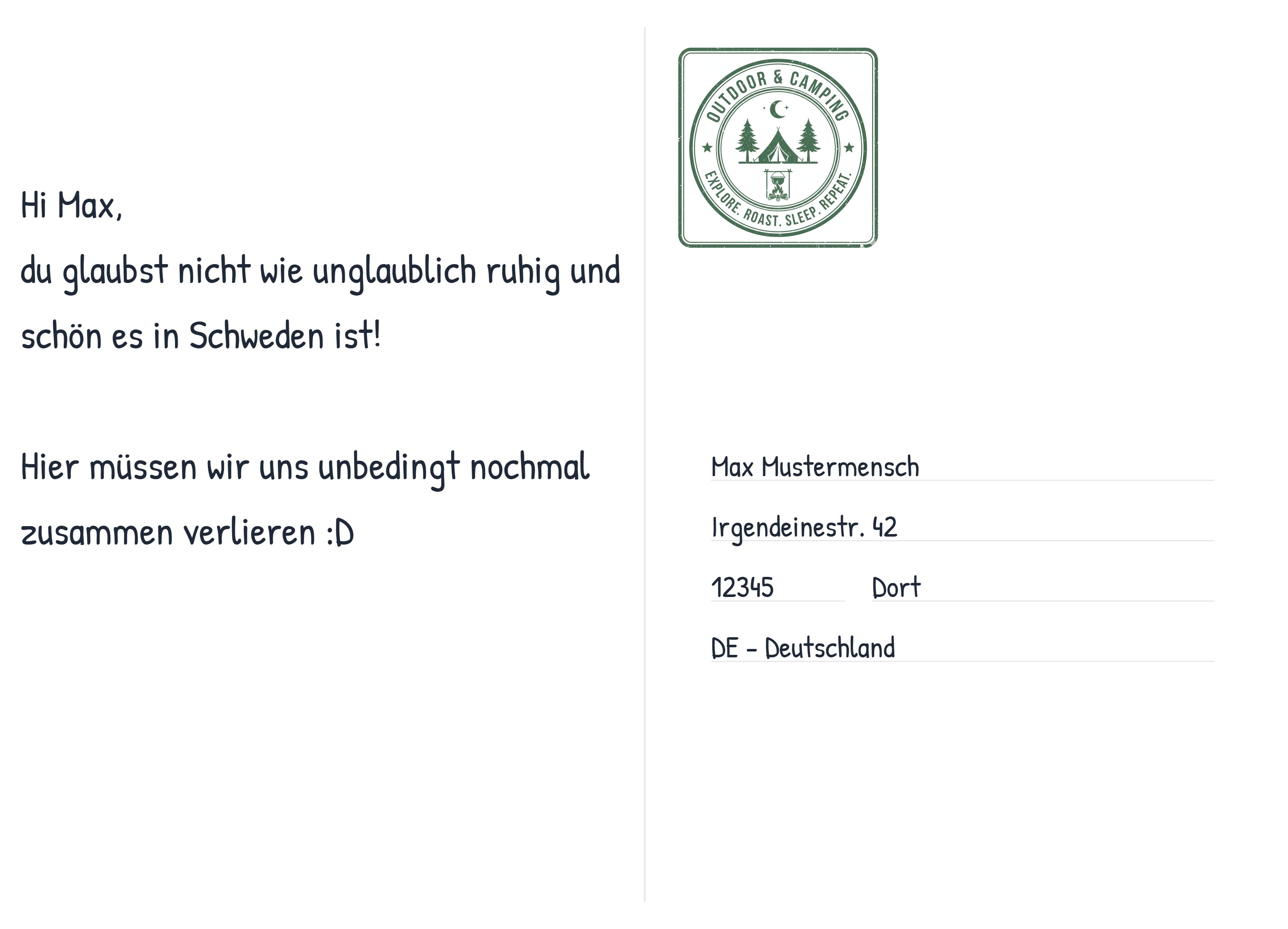 Postkarten Rückseite mit Ostergruß